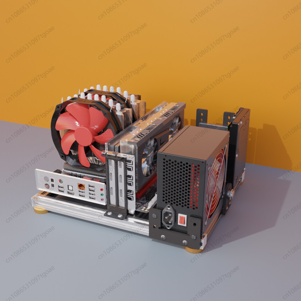 Volledig aluminium open-air PC - Aluminum Open Frame Test Bench Water Cooling recensie en prijs